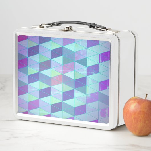 Cubes in dreieckiges geometrisches Muster Metall Brotdose (Beispiel)