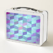 Cubes in dreieckiges geometrisches Muster Metall Brotdose (Rückseite)