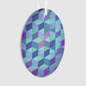 Cubes in dreieckiges geometrisches Muster Ornament (Vorderseite)