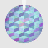 Cubes in dreieckiges geometrisches Muster Ornament (Rückseite)