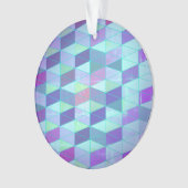 Cubes in dreieckiges geometrisches Muster Ornament (Vorderseite)