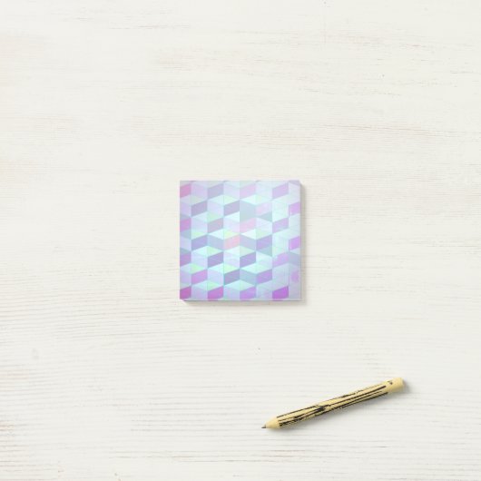 Cubes in dreieckiges geometrisches Muster Post-it Klebezettel (Auf Schreibtisch)