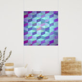 Cubes in dreieckiges geometrisches Muster Poster (Küche)