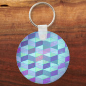 Cubes in dreieckiges geometrisches Muster Schlüsselanhänger (Vorderseite)