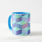 Cubes in dreieckiges geometrisches Muster Tasse (Vorderseite Links)