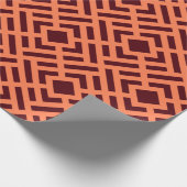Cubes Orange Brown Minimal Muster Geschenkpapier (Ecke)