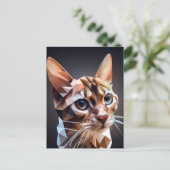 Cubic Cat AI Generated Art Postkarte (Stehend Vorderseite)