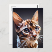 Cubic Cat AI Generated Art Postkarte (Vorne/Hinten)