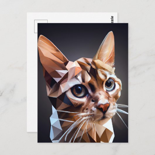 Cubic Cat AI Generated Art Postkarte (Vorne/Hinten)