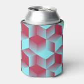Cubic Geometric: Red Blue Seamless. Dosenkühler (Kanne Vorderseite)