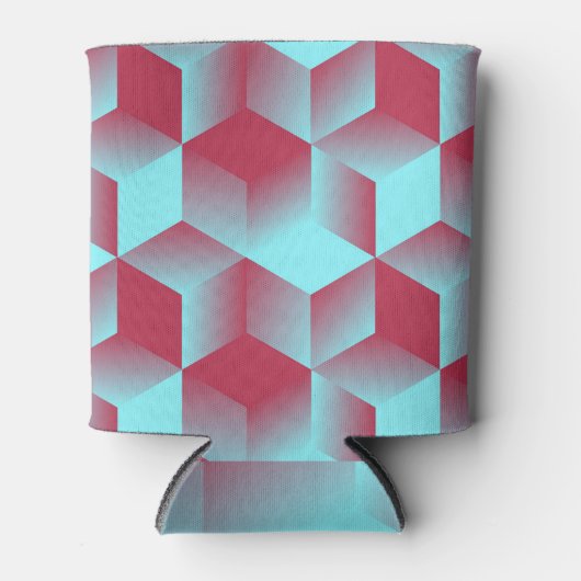 Cubic Geometric: Red Blue Seamless. Dosenkühler (Vorderseite)