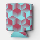 Cubic Geometric: Red Blue Seamless. Dosenkühler (Rückseite)