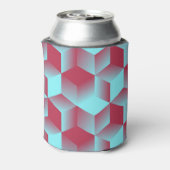 Cubic Geometric: Red Blue Seamless. Dosenkühler (Kanne Rückseite)
