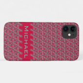 Cubic your name Polymer rotes Muster Case-Mate iPhone Hülle (Rückseite (Horizontal))