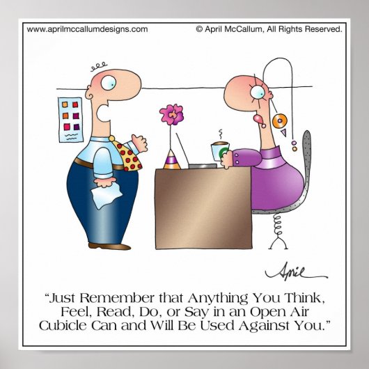 CUBICLE LIEBE Cartoon Poster von April McCallum (Vorne)