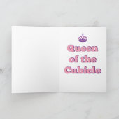 Cubicle Queen Crown Office Werbeaktion Pink Karte (Innenseite)