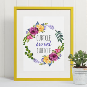 Cubicle Sweet Cubicle Zuhause Funny Office Desk Wo Poster