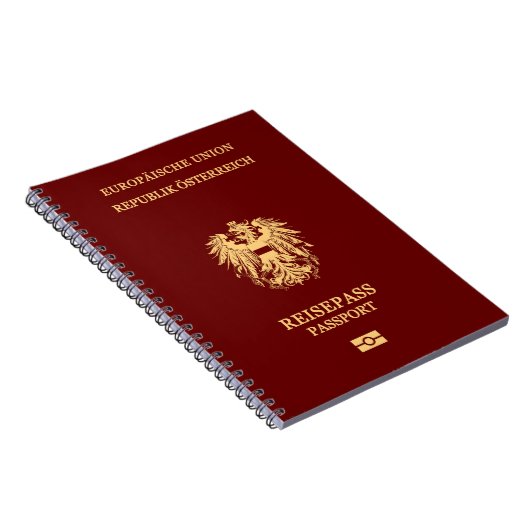 Cubierta pasaporte Austria Notizblock (Rechte Seite)