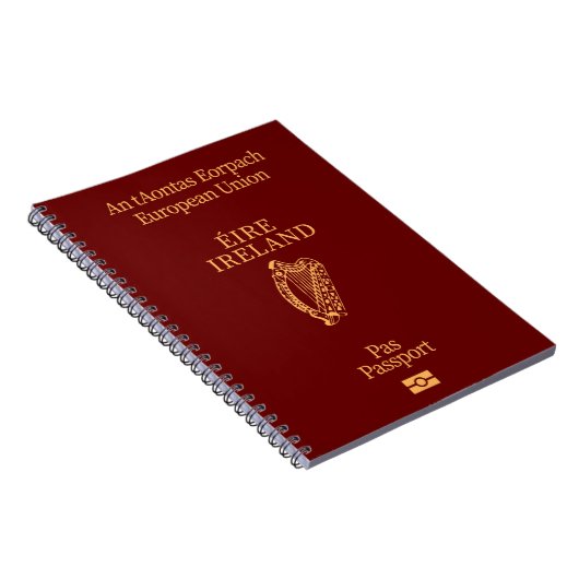 Cubierta pasaporte Irlanda Notizblock (Rechte Seite)