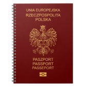 Cubierta pasaporte Polonia Notizblock (Vorderseite)