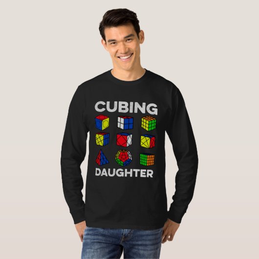 Cubing Daughter Speedcubing Speedsolving Cuber T-Shirt (Vorne ganz)