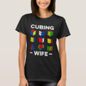 Cubing Ehefrau Speedcubing Speedsolution Cuber T-Shirt (Vorderseite)