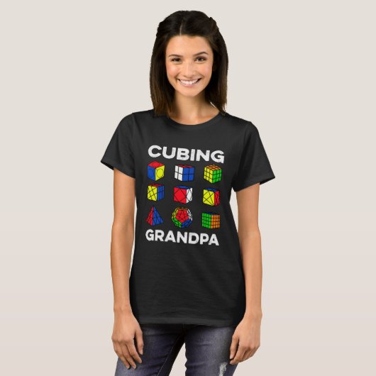 Cubing Grandpa Speedcubing Speedsolving Cuber T-Shirt (Vorne ganz)