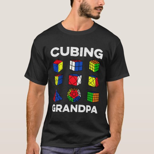 Cubing Grandpa Speedcubing Speedsolving Cuber T-Shirt (Vorderseite)