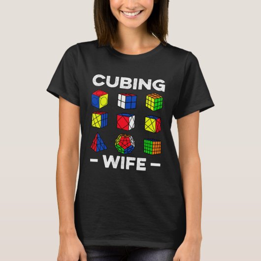 Cubing Wife Speedcubing Speedsolving Cuber T-Shirt (Vorderseite)
