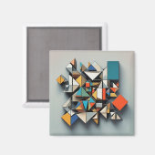 Cubismus Abstrakt Art Colorful Dynamic Unique Magnet (Vorderseite/Rückseite)
