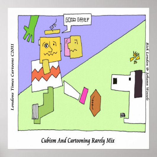 Cubismus & Cartooning Mix Funny Poster selten (Vorne)