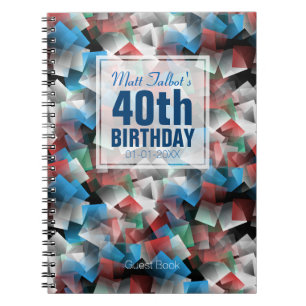 Cubist Abstrakt 40. Geburtstag Gast Book 1a Notizblock