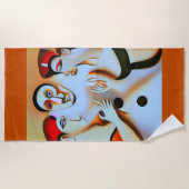 Cubist Art Cotton Beach Handtuch (Vorderseite)