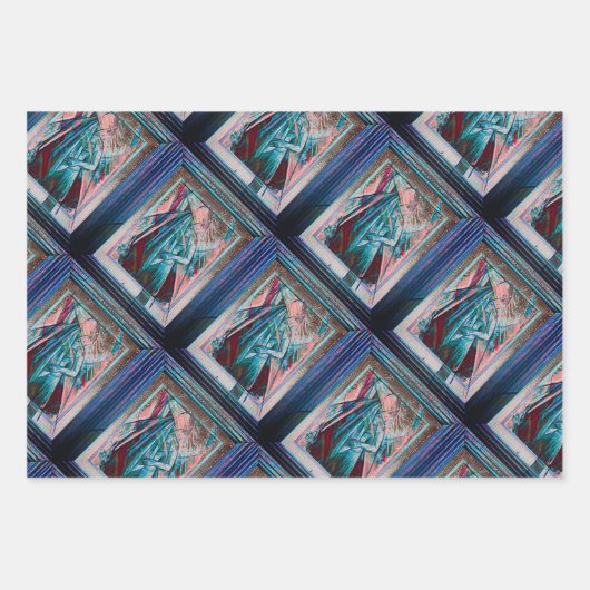 Cubist Art Deco Belly Dancer Geschenkpapier Set (Vorderseite 3)