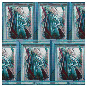 Cubist Art Deco Belly Dancer Stoff