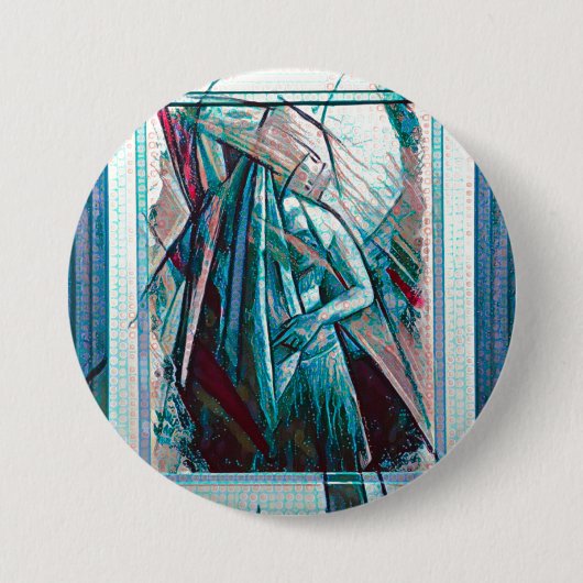 Cubist Art Deco Bly Dancer Button (Vorderseite)