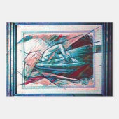 Cubist Art Deco Bly Dancer in Lila & Blue Geschenkpapier Set (Vorderseite)