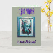 Cubist Art Deco Bly Dancer Karte (Gelbe Blume)