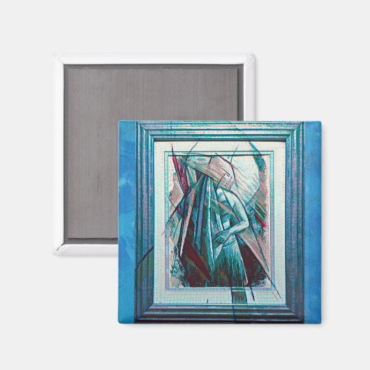 Cubist Art Deco Bly Dancer Magnet (Vorderseite/Rückseite)