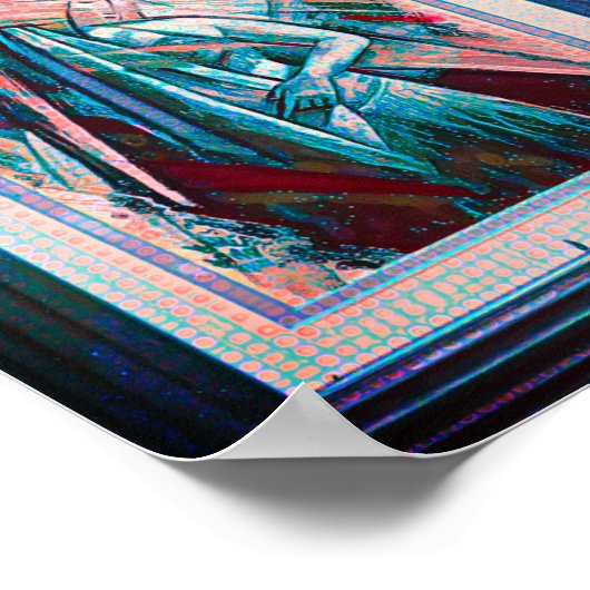 Cubist Art Deco Bly Dancer Poster (Ecke)