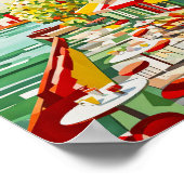 Cubist Café am Wasser Poster (Ecke)