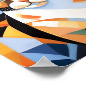 Cubist Calico Cat Komposition Gemälde Poster (Ecke)