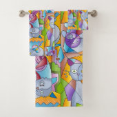 Cubist Cats - The Mininos Badhandtuch Set (Insitu)