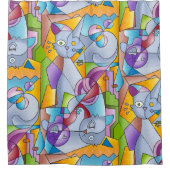 Cubist Cats - The Mininos Duschvorhang (Vorderseite)