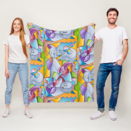 Cubist Cats - The Mininos Fleecedecke