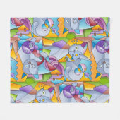 Cubist Cats - The Mininos Fleecedecke (Vorderseite (Horizontal))