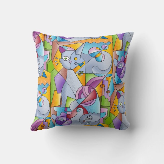 Cubist Cats - The Mininos Kissen (Rückseite)