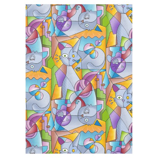 Cubist Cats - The Mininos Tischdecke (Vorderseite)