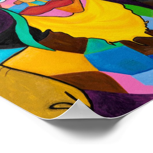 Cubist Cowgirl Pop Art Poster (Ecke)