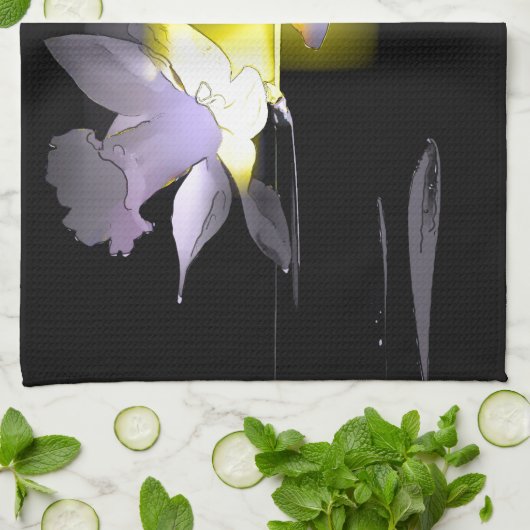 Cubist Daffodils Küchentuch (Gefaltet)